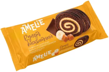 Рулет бисквитный Amelie Шоколад-Банан-Соленая карамель 200г