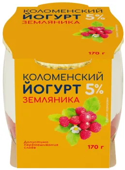 Йогурт Коломенский Земляника 5% 170 г