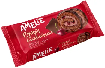 Рулет бисквитный Amelie Шоколад-Вишня 200г