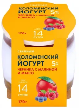 Йогурт Коломенский Черника-Малина-Манго 5% 170 г