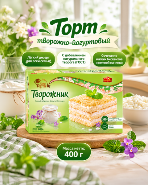 Торт творожно-йогуртовый "Творожник", 400 г