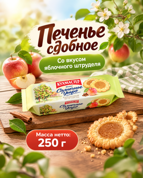 Печенье сдобное "Солнечное утро", Кухмастер, 240 г