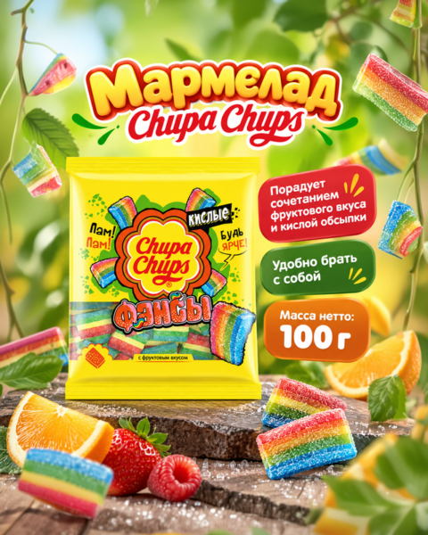 Мармелад "Фансы", Chupa Chups, 100 г