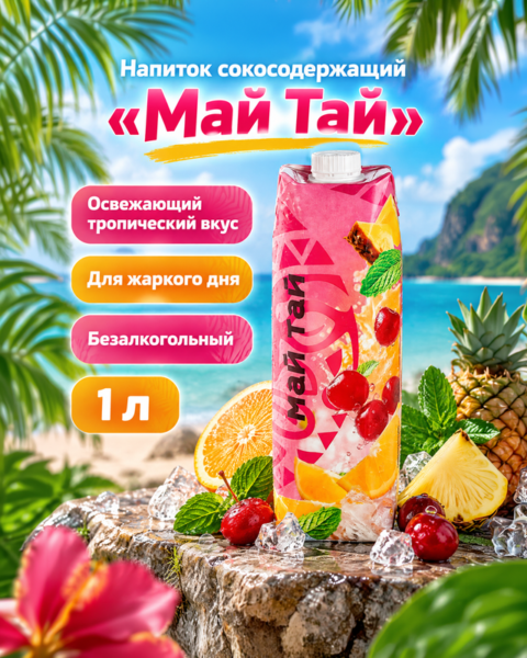 Напиток фруктовый, сокосодержащий "Май Тай", 1 л