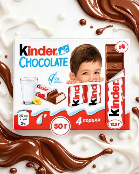 Шоколад молочный, Kinder, 50 г
