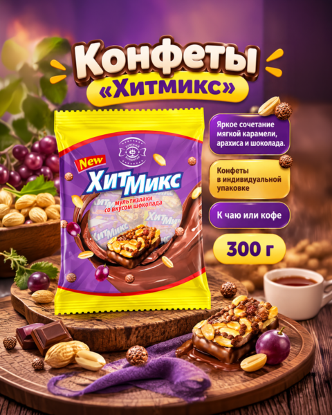 Конфеты "Хитмикс" с арахисом, 300 г