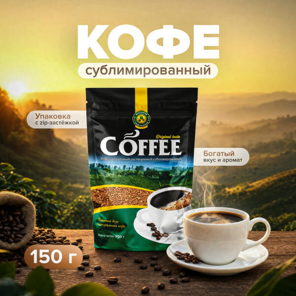 Кофе растворимый сублимированный, Coffee, 150 г
