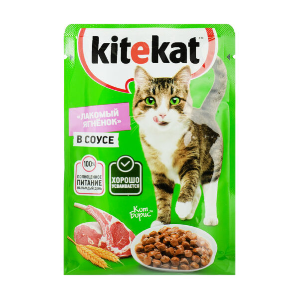 Влажный корм "Лакомый ягнёнок в соусе", Kitekat, 85 г