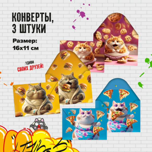 Конверт, Prank Bank, 3 шт., в ассортименте