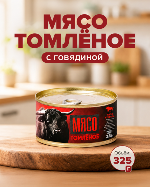 Мясо томлёное с говядиной, 325 г