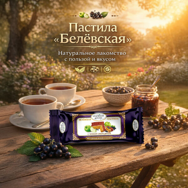 Пастила "Белёвская", Белёвский десерт, без сахара, 55 г, в ассортименте