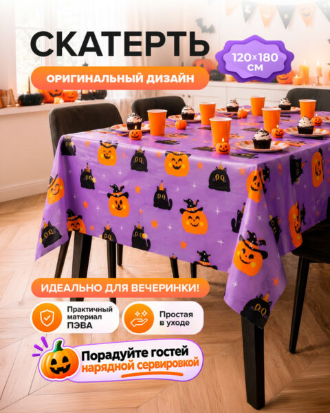 Скатерть, 120х180 см, в ассортименте