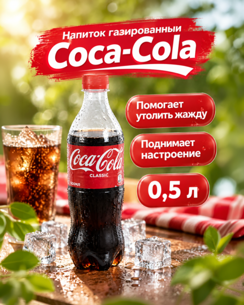 Напиток газированный, Coca-Cola, 0,5 л