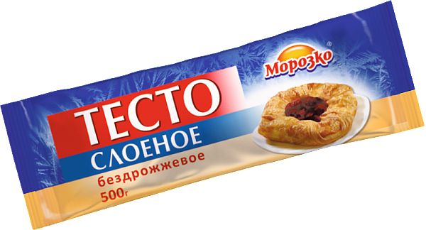 Тесто слоеное бездрожжевое Морозко, 500г