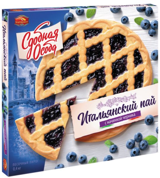 Пирог песочный Сдобная особа Итальянский пай с черникой, 400г