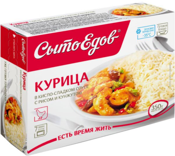 Курица в кисло-сладком соусе с рисом и кунжутом Сытоедов, 350г