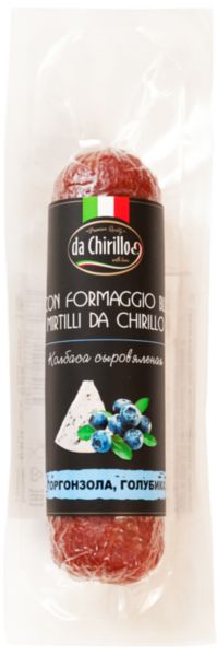 Колбаса сыровяленая CON FORMAGGIO BLU MIRTILLI DA CHIRILLO (горгонзола, голубика) Da Chirillo, полусухая, 140г