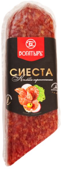 Колбаса сырокопченая Cиеста Богатырь, полусухая, 220-260г