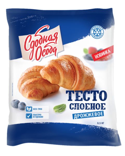Тесто дрожжевое Сдобная особа слоёное, 500г