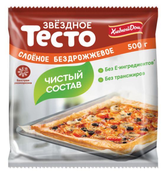 Тесто бездрожжевое Хлебный Дом Звёздное слоёное, 500г — цена в Глобус