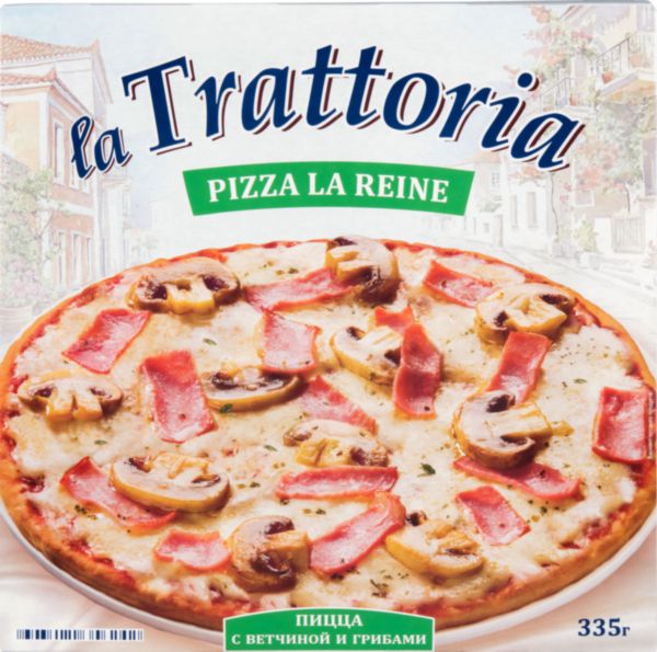 Пицца La Trattoria с ветчиной и грибами, 335г