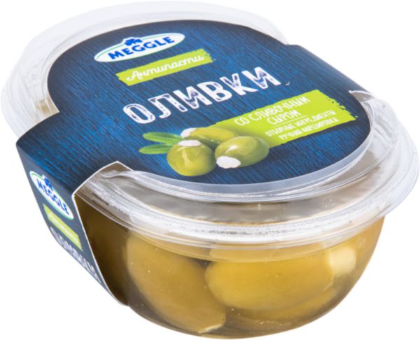 Оливки Meggle со сливочным сыром, 210г