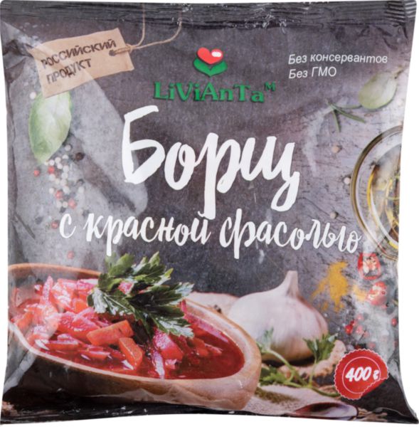 Смесь овощная LiViAnTa Борщ с красной фасолью, 400г