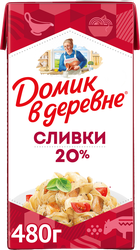 Сливки стерилизованные ДОМИК В ДЕРЕВНЕ 20%, без змж