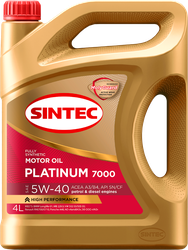 Масло моторное SINTEC Platinum 7000 5W-40 A3/B4 SN/CF, синтетическое