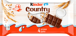 Шоколад KINDER Chocolate with cereals с молочно-злаковой начинкой, 4х24г