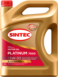 Масло моторное SINTEC Platinum 7000 5W-30 A3/B4 SL/CF, синтетическое