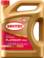 Масло моторное SINTEC Platinum 7000 5W-30 A5/B5 SL, синтетическое