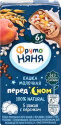 Кашка мультизлаковая ФРУТОНЯНЯ молочная, с персиком и пребиотиками, с 6 месяцев