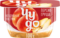 Десерт творожный ЧУДО Творожок взбитый двухслойный Персик, груша 4,2%, без змж