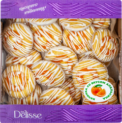 Печенье бисквитное DELISSE со вкусом апельсина, в белой глазури