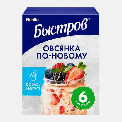 Хлопья Овсянка по-новому ассорти Быстров 6пак*35г