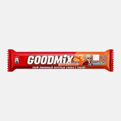 Батончик шоколадный с хрустящей вафлей и соленым арахисом Goodmix 40г