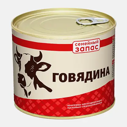 Тушенка с говядиной Семейный Запас 525г