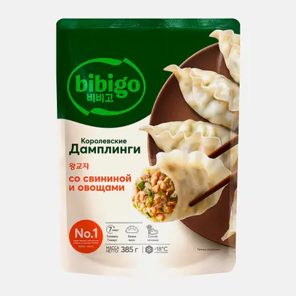 Дамплинги Бибиго Королевские свинина и овощи 385г