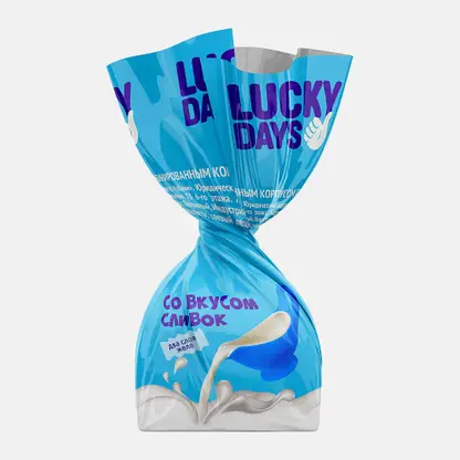 Конфеты Lucky Days глазированные со сливочным вкусом в комбинированном корпусе