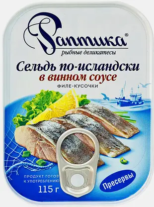 Сельдь Раптика По-исландски в винном соусе 115г