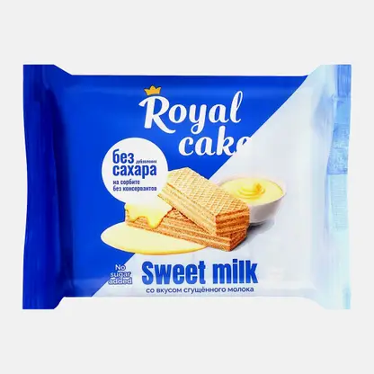 Вафли на сорбите со вкусом сгущённого молока Royal Cake 120г