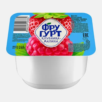 Йогурт густой со вкусом клубники и малины Фругурт 2% 240г