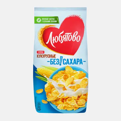 Хлопья кукурузные без сахара Любятово 270г