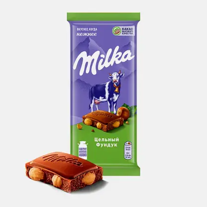 Молочный шоколад с цельным фундуком Milka 80г
