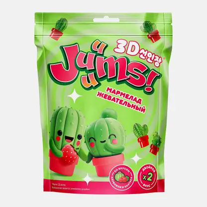 Мармелад жевательный со вкусом кактуса и клубники Juuums 70г
