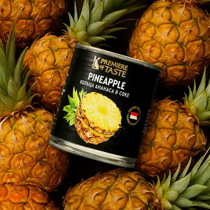 Кольца ананаса консервированные в собственном соку Premiere of Taste 425г