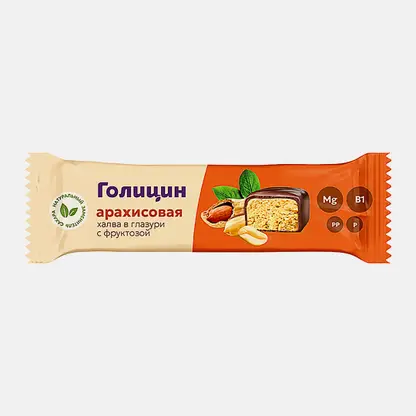 Халва арахисовая в глазури с фруктозой Голицин 68г