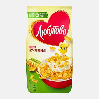 Хлопья Любятово Кукурузные 300г