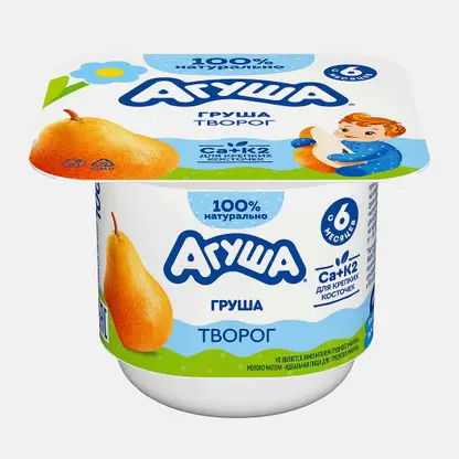 Творог детский Груша с 6 месяцев Агуша 3.9% 100г